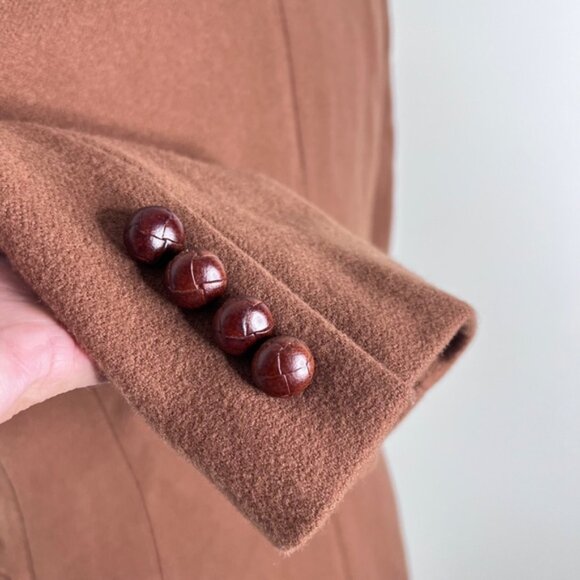 Vintage Lauren Ralph Lauren Wool Cashmere Brown Blazer Jacket 4 - Picture 5 of 8